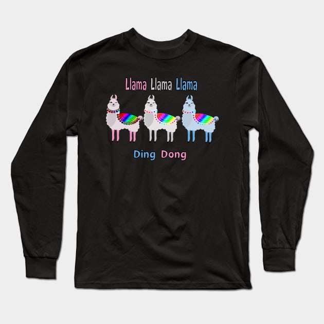 Llama Llama Llama Ding Dong Long Sleeve T-Shirt by Lynndarakos